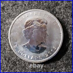 1oz Silver 2013 Canadian Maple Leaf 9999 fine Coin 5 Dollars Canada Bullion Coin