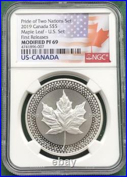 1oz Silver 2019 Maple Leaf $5.00 POTN Modified PF-69 NGC First release