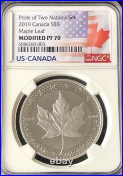 1oz Silver 2019 US/CA Maple Leaf NGC Modified PF-70, POTN, Top-Pop
