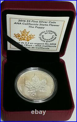 1oz Silver Canada Maple Leaf 2016 Reversed PP, Privy Ana, 5 CAD, in Case, CoA
