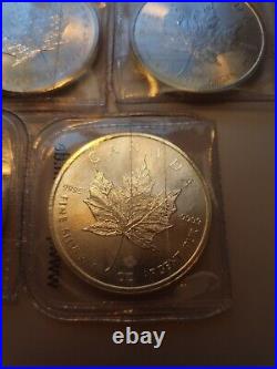 1oz x 5 2015 Maple Fine Silver 999 Coin Silver Silver Coin 5oz