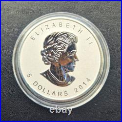 2 Horse Privy Maple Royal Canadian Mint 2014 $5 1 oz Silver. 9999 Fine