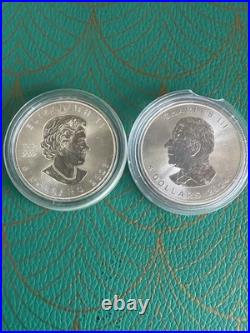 2 X 1oz Canadian Maple 9999 Fine Silver Coins 2 X 1oz Canadian Maple 9999 Fine Silver Coins