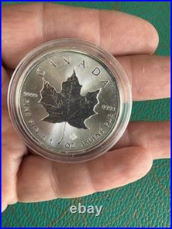 2 X 1oz Canadian Maple 9999 Fine Silver Coins