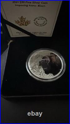 2 oz Silver Imposing Icons Series Bison Canada 2021 Coin $30