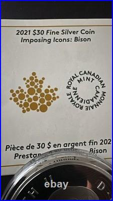 2 oz Silver Imposing Icons Series Bison Canada 2021 Coin $30