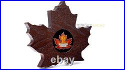 20$ Dollar Colored Maple Leaf Shaped Cut Out Canada 1 OZ Silver Pp 2016