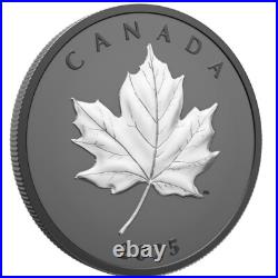 20 $ Dollar Elegant Maple Leaf Black Rhodium Plating Canada 1 Oz Silver 2025