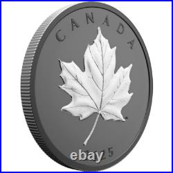 20 $ Dollar Elegant Maple Leaf Black Rhodium Plating Canada 1 Oz Silver 2025