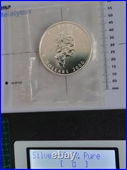 2000 1oz Canadian Maple Leaf Silver coin MILLENIUM PRIVY RCM SEALED GENUINE (2)