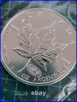 2000 1oz Canadian Maple Leaf Silver coin MILLENIUM PRIVY RCM SEALED GENUINE (2)