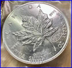 2000 SEALED BU 1 Oz $5 Canada. 9999 SILVER Maple Leaf Millennium Fireworks Privy