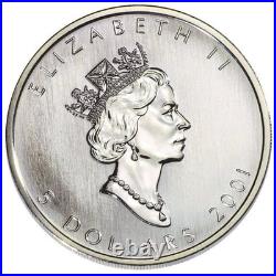 2001 $5 Coloured Maple Leaf Autumn 1 oz 999 Silver Box & COA
