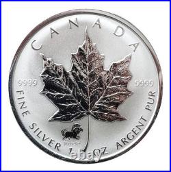 2002 $5 Silver Maple Leaf Horse Privy- 1 oz. Pure Silver Coin