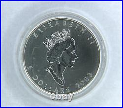 2003 $5 Five Dollar Canadian UK Elizabeth II Maple Leaf with Hologram in Capsule