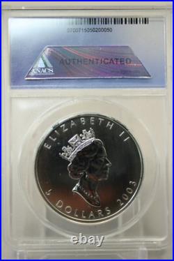 2003 Canada Silver Maple Leaf Hologram 5 Coin Set ANACS MS69 withWood Box