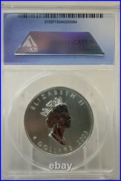 2003 Canada Silver Maple Leaf Hologram 5 Coin Set ANACS MS69 withWood Box