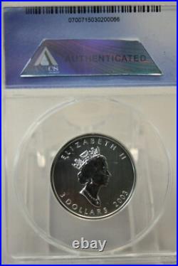 2003 Canada Silver Maple Leaf Hologram 5 Coin Set ANACS MS69 withWood Box