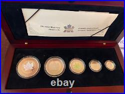 2003 Canada Silver Maple Leaf Hologram Set- 5.9999 Fine Silver Coins WithCOA