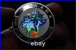 2003 Canadian HOLOGRAM Maple Leaf Queen Elizabeth II 9999 Silver coin C1549