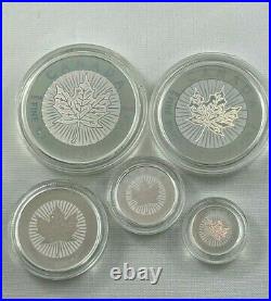 2003 Canadian Maple Leaf Hologram Set With Box & Cert 99.99% Silver