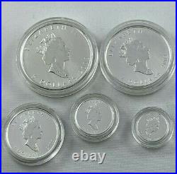 2003 Canadian Maple Leaf Hologram Set With Box & Cert 99.99% Silver