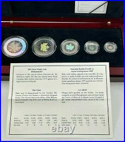 2003 Canadian Maple Leaf Hologram Set With Box & Cert 99.99% Silver