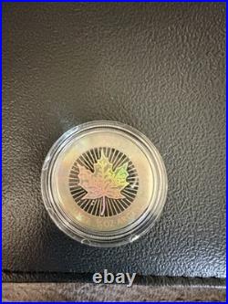 2003 Royal Canadian Mint Maple Leaf. 999 Fine Silver Hologram 5-Coin Set In Box