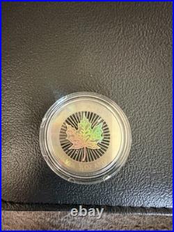 2003 Royal Canadian Mint Maple Leaf. 999 Fine Silver Hologram 5-Coin Set In Box