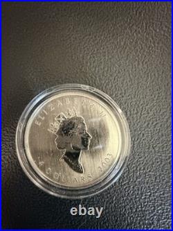 2003 Royal Canadian Mint Maple Leaf. 999 Fine Silver Hologram 5-Coin Set In Box