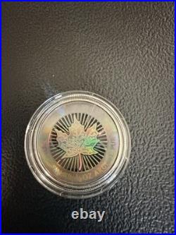 2003 Royal Canadian Mint Maple Leaf. 999 Fine Silver Hologram 5-Coin Set In Box