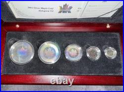2003 Silver Maple Leaf Hologram Set With Original Box, Set # 00114 Out Of 30,000