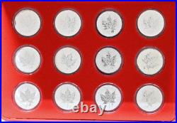 2004 12-Coin Silver Maple Leaf Western Zodiac Privy Box & COAs 12oz 5000 Mintage