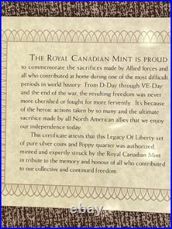 2004-2005 Canada LEGACY of LIBERTY (3) 1oz SILVER Maple Leaf Comm. Coin Set # 86