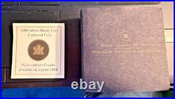 2004 CANADA $5 Winter Colored Silver Maple Leaf 1oz 99.99% Silver