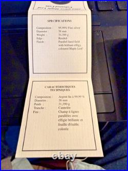 2004 CANADA $5 Winter Colored Silver Maple Leaf 1oz 99.99% Silver