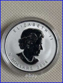 2004 Canada $5 1oz D-day Privy Mark Silver Maple Leaf Bullion coin F1