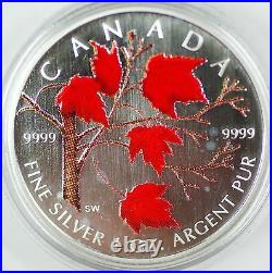 2004 Canada Silver Maple Leaf Coloured Coin 1oz. 9999 with Box & COA