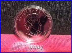 2004 Coloured Silver Maple Leaf Coin Winter withcase and sleeve