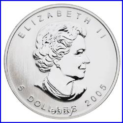 2005 $5 Coloured Maple Leaf Bigleaf Maple Pure Silver Coin 1 oz. Box & COA