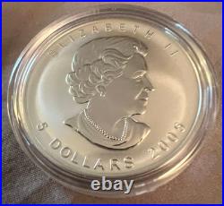2005 $5 Maple Leaf of Hope Pure Silver Coin 1 oz. Box & COA Chinese Maple Canada