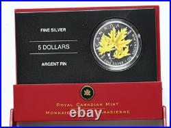2006 $5 Coloured Maple Leaf Silver Maple Pure Silver Coin 1 oz. Box & COA