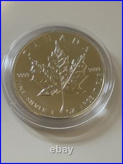 2010 $5 Canadian Maple Leaf Silver Bullion Coin 1 Oz. 999 In Capsule
