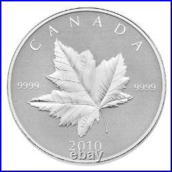 2010 $5 Piedfort Maple Leaf 1 oz. Pure Silver Coin Box & COA RCM