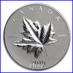 2010 Canada $5 Pure 1 oz Silver Coin Piedfort Maple Leaf with Box and COA