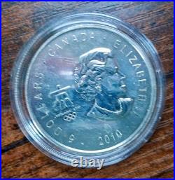 2010 Canadian Olympic Ice Hockey 5 dollars. 9999 silver Maple in capsule Bullion