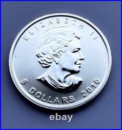 2010 MAPLE LEAF SILVER CANADA $5.9999 1oz COIN In CAPSULE