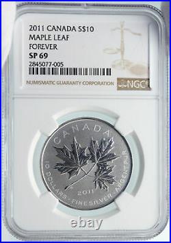 2011 CANADA Queen Elizabeth II Maple Leaf Silver $10 Coin Specimen NGC i85477