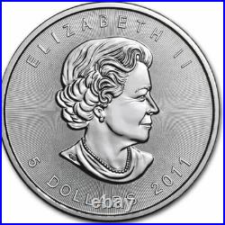 2011 Canadian Maple Leaf 1 oz. 9999 Silver Coin $ 5 Dollars