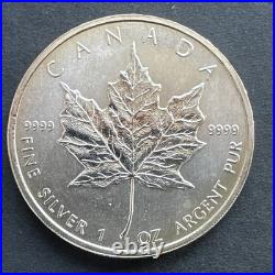 2011 Maple 1oz. 999 Canada Bullion Fine Silver Coin 5 Dollars Elizabeth II